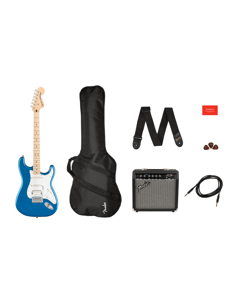 Squier Affinity Series™ Stratocaster® HSS Pack, Maple Fingerboard, Lake Placid Blue, Gig Bag, 15G