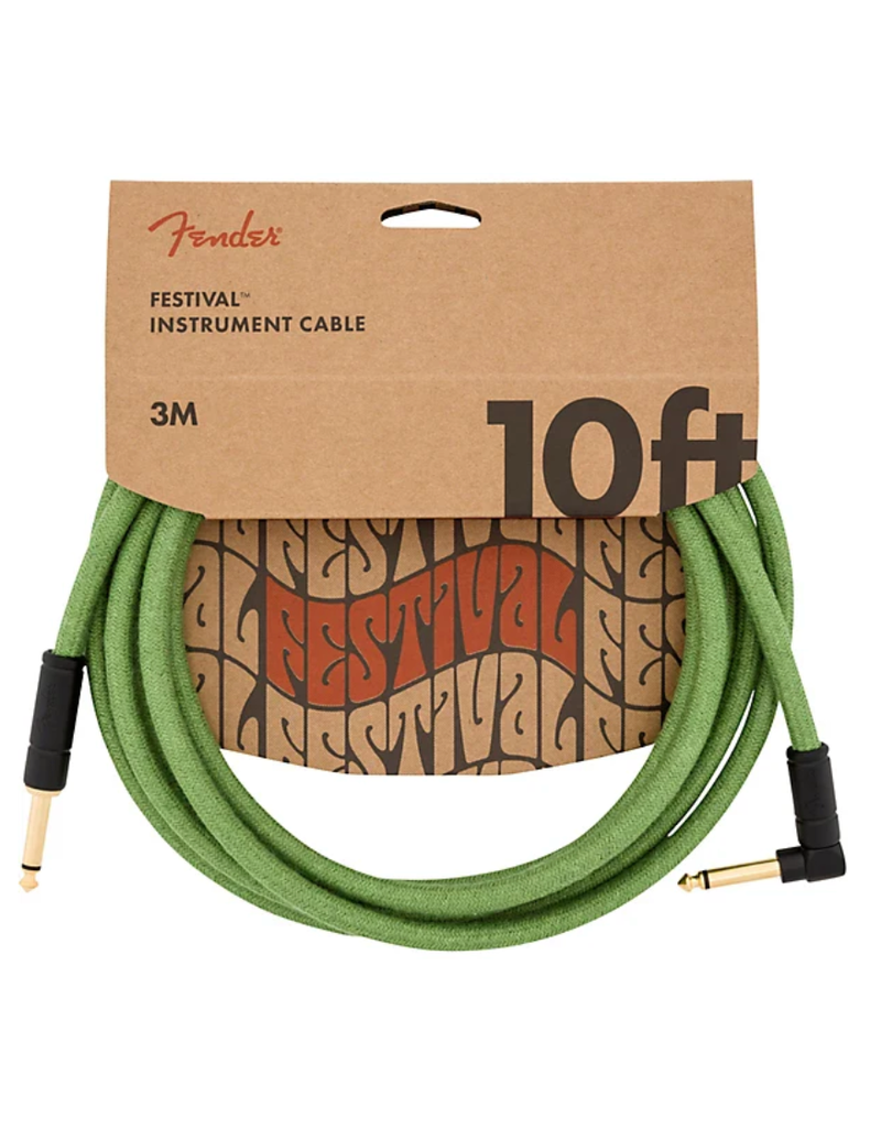 Fender 10ft Angled Cable Pure Hemp Green