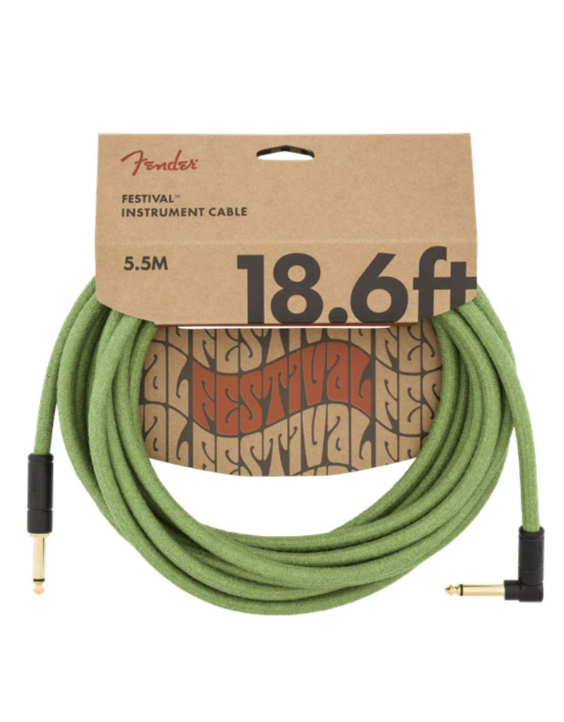 Fender 18.6ft Angled Cable Hemp Green