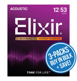 Elixir Nanoweb 80/20 12-53 3 Pack Light
