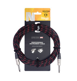 Stagg NGC6R Instrument cable, jack/jack (m/m), 6 m (20'), VINTAGE black