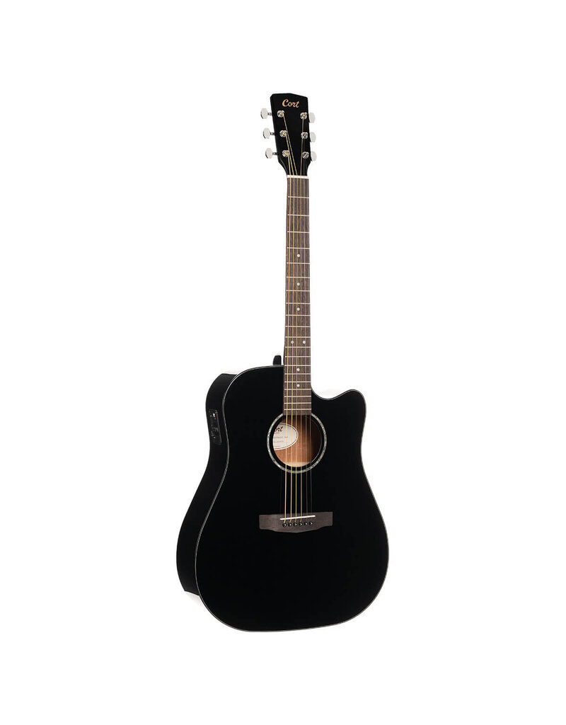 Cort Earth 60CE Black Guitar with Pickup Solid Top