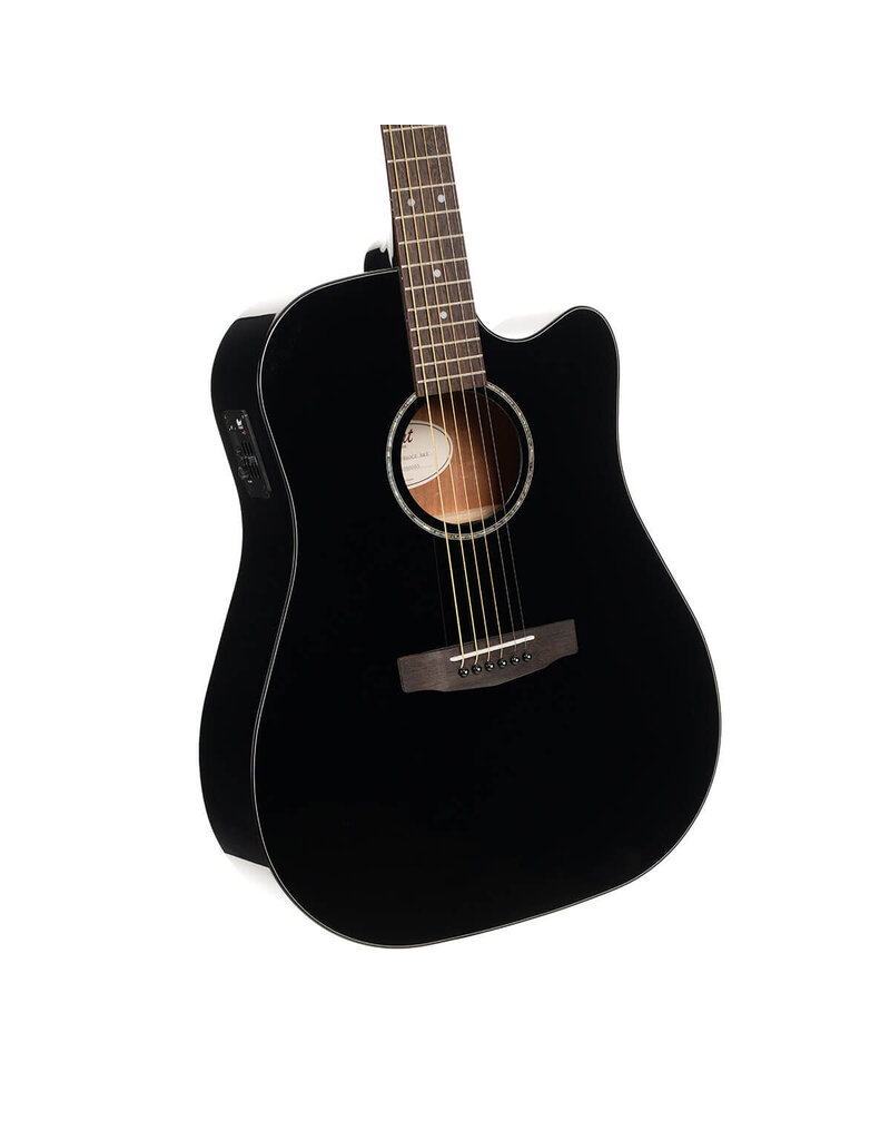 Cort Earth 60CE Black Guitar with Pickup Solid Top