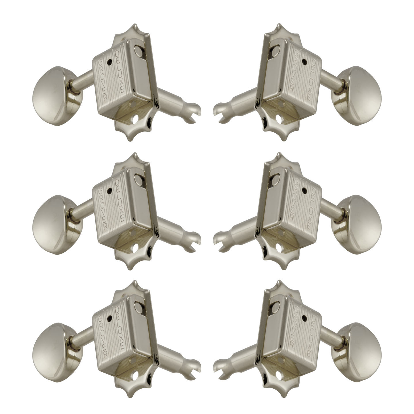 Deluxe vintage series machine heads. 14:1 gear ratio. Singles. 3-a-side ...