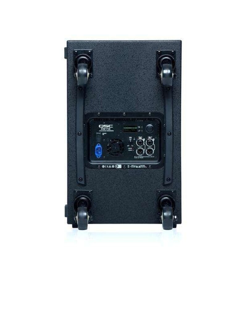 QSC KS112 2000W active, Ultra-Compact subwoofer; 12-inch woofer; 4 x swivel caster