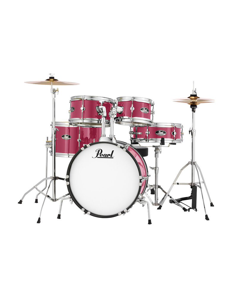 Pearl Roadshow Junior Pink Metallic 5pc with Harware and Cymbals - 16 Bass, 8-10-13, 12 Snare