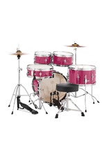 Pearl Roadshow Junior Pink Metallic 5pc with Harware and Cymbals - 16 Bass, 8-10-13, 12 Snare