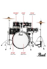 Pearl Roadshow Junior Pink Metallic 5pc with Harware and Cymbals - 16 Bass, 8-10-13, 12 Snare