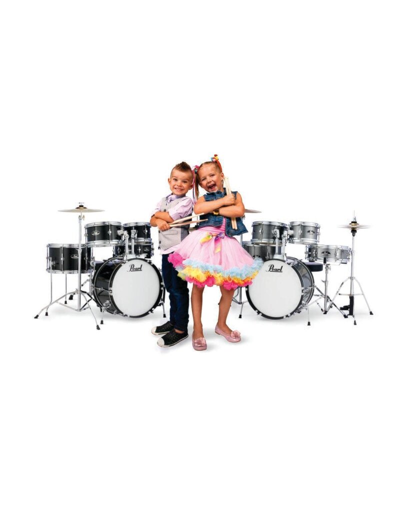 Pearl Roadshow Junior Pink Metallic 5pc with Harware and Cymbals - 16 Bass, 8-10-13, 12 Snare