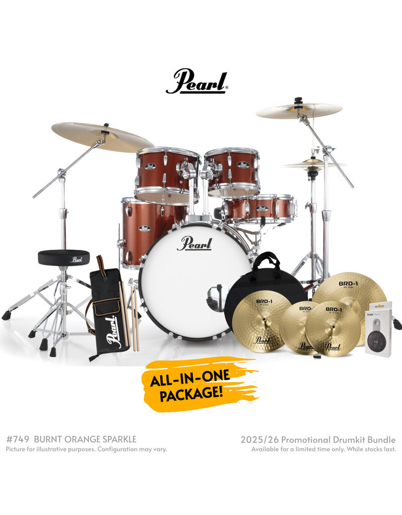 Pearl ROADSHOW-PLUS 20" FUSION DRUM KIT  PACKAGE - BURNT ORANGE