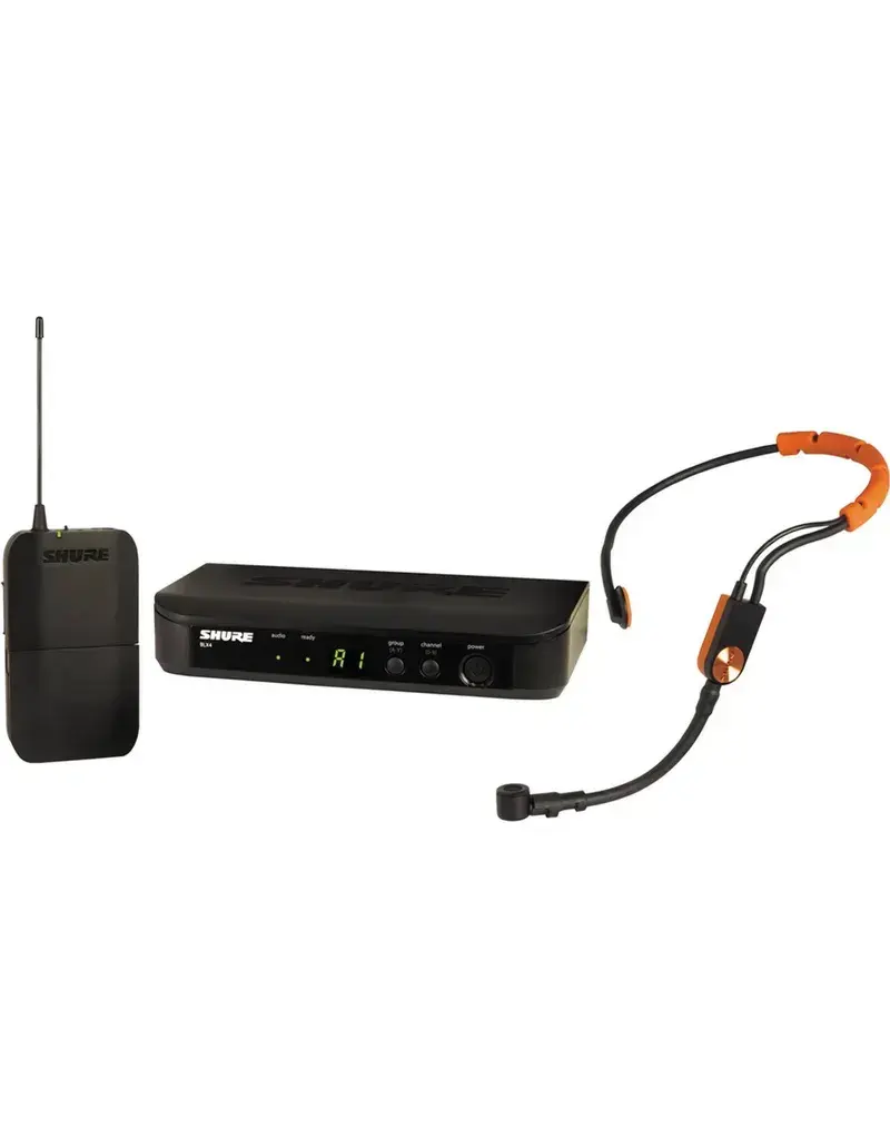 Shure Wireless Headworn Mic System BLX1 Tx; SM31FH Mic; BLX4 Rx Auto Setup: 614-638MHz