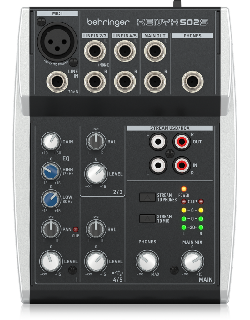 Behringer XENYX 502S 5 CHANNEL MIXER WITH USB