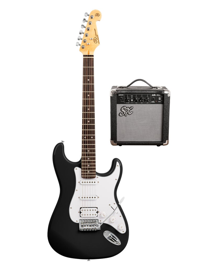 SX HSS 4/4 Guitar Pack - Black + SX10 amp