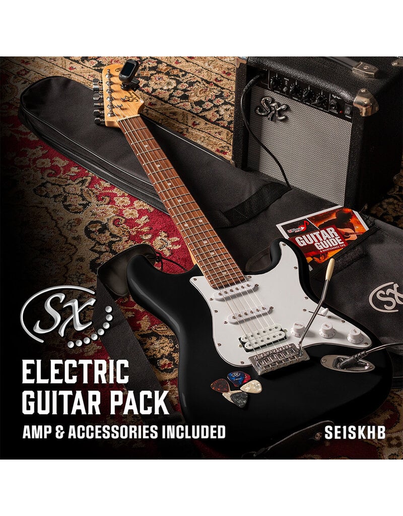 SX HSS 4/4 Guitar Pack - Black + SX10 amp
