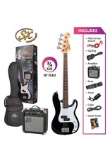 SX 3/4 size short scale bass and 10 watt amp package - Black