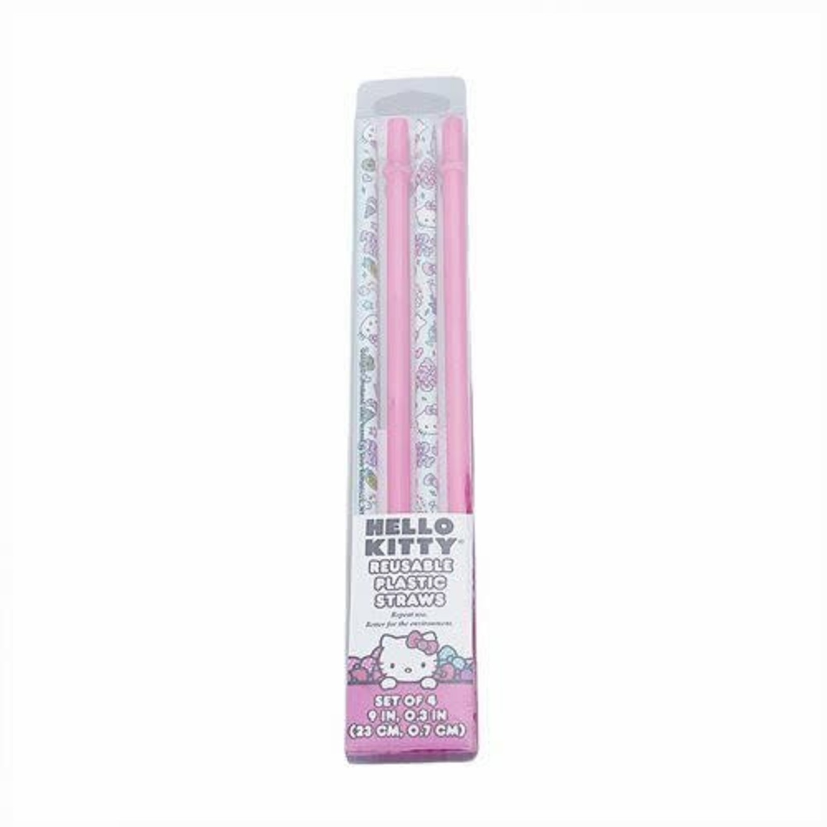 Sanrio Hello Kitty Kawaii Treats 4-Piece Reusable Plastic Straw Set