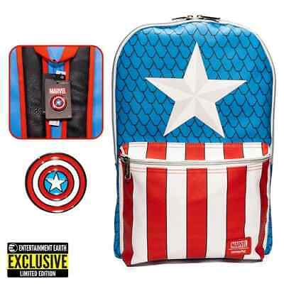 Loungefly - Captain America Cosplay Backpack with Pin Set ...