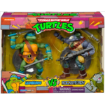 playmates Teenage Mutant Ninja Turtles 6 Inch Action Figure Original TV 2-Pack - Leonardo vs Rocksteady