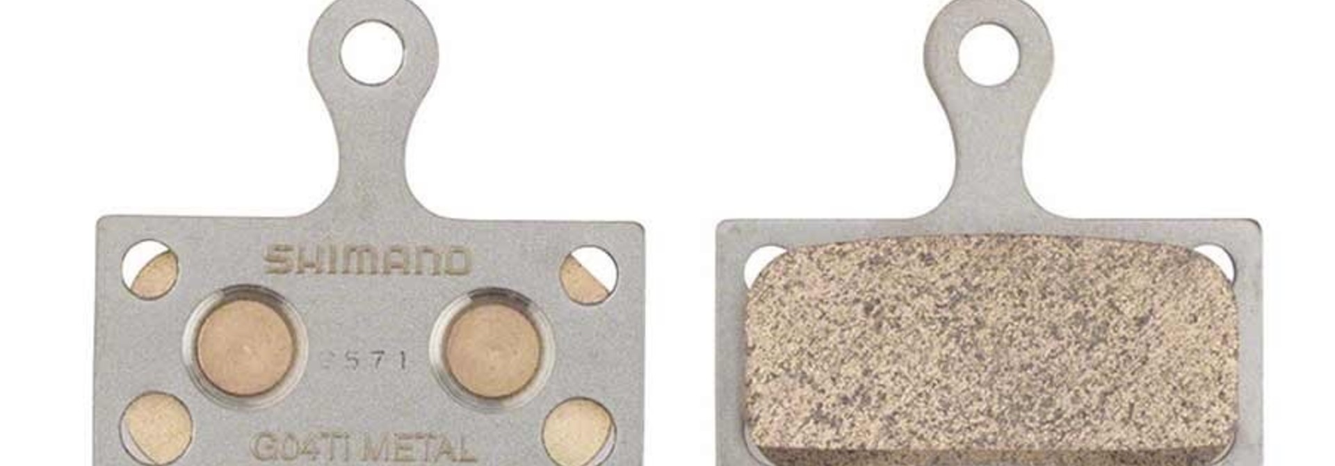 Shimano, BR-M9000, G04TI, Disc brake pads, Metal, Without fins, Pair, F type, 2-piston