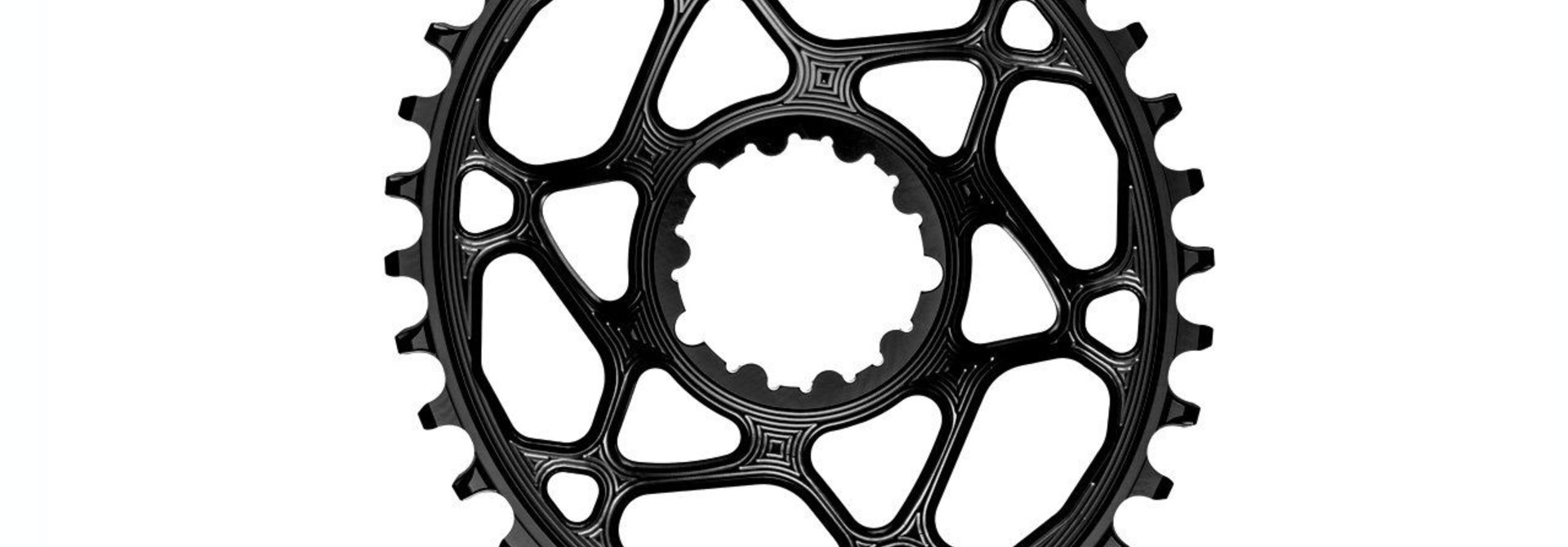 absoluteBLACK Oval Narrow-Wide Direct Mount Chainring - 28t, SRAM 3-Bolt Direct Mount, 6mm Offset, Black