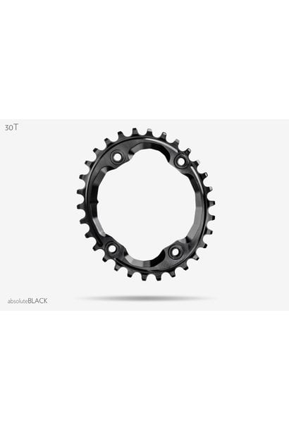 absoluteBLACK Oval 96 BCD Chainring for Shimano XTR M9000 - 30t, 96 Shimano Asymmetric BCD, 4-Bolt, Narrow-Wide, Black