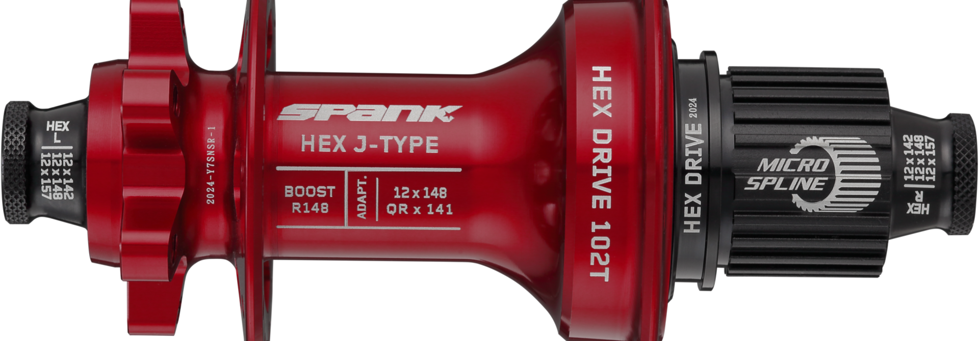 Spank Hex Red Hub Front + Rear 32H Boost (FH Not Included)