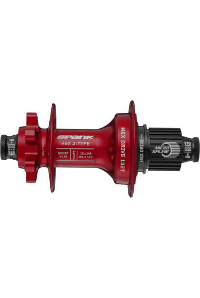 Spank Hex Red Hub Front + Rear 32H Boost (FH Not Included)