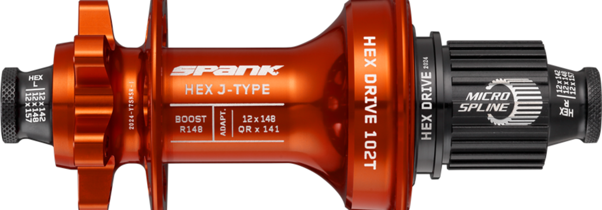 Spank Hex Orange Hub Front + Rear 32H Boost (FH Not Included)