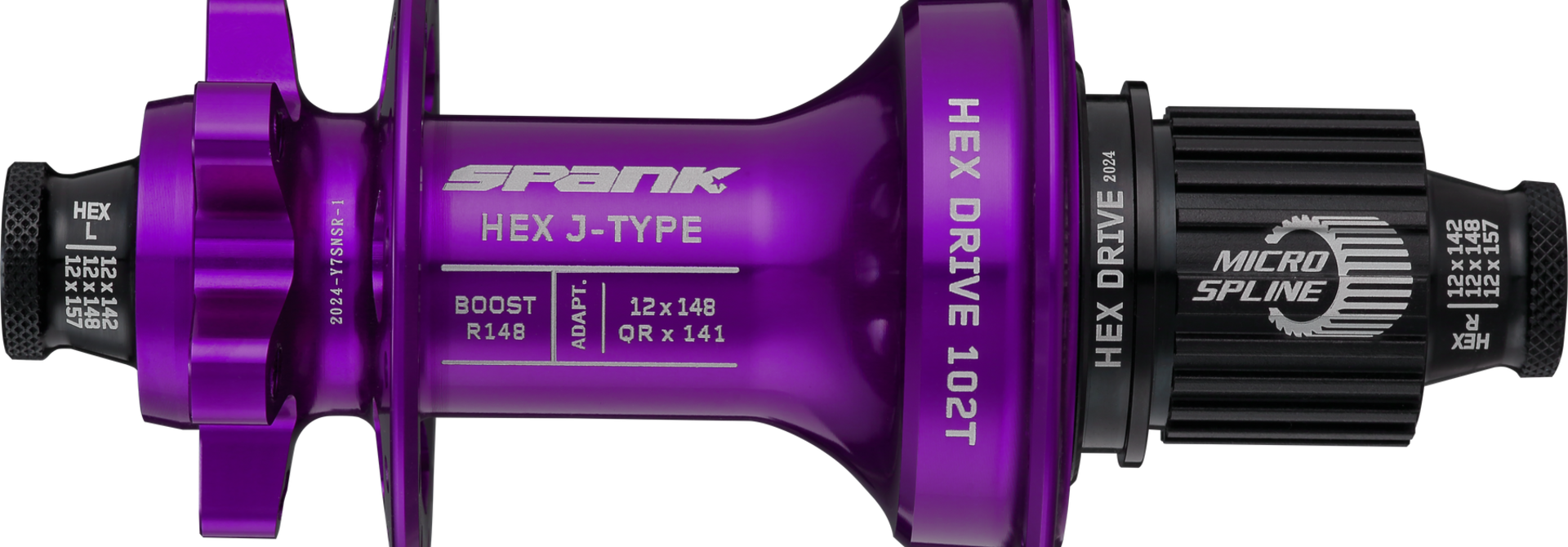 Spank Hex Purple Hub Front + Rear 32H Boost (R:148, F: 15/20)