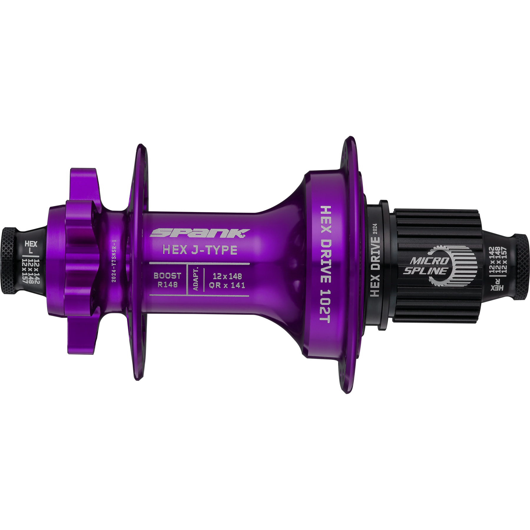 Spank Hex Purple Hub Front + Rear 32H Boost (R:148, F: 15/20)-1
