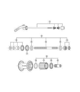 SHIMANO SHIMANO  LX FH-T660 (REAR) EXPLODED VIEWS FOR MTB HUB