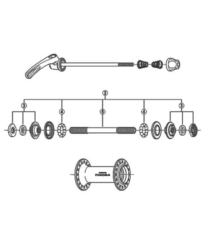 SHIMANO SHIMANO  TIAGRA HB-4500 (FRONT) EXPLODED VIEWS OF ROAD HUB