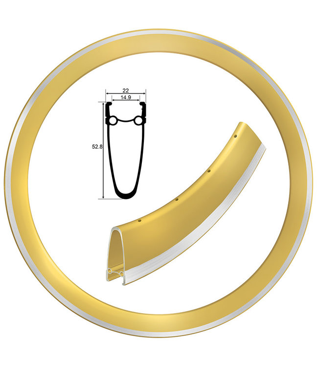 DAMCO DAMCO 700C FIXIE ANODIZED GOLD [50MM]700 FIX BIKE RIMS