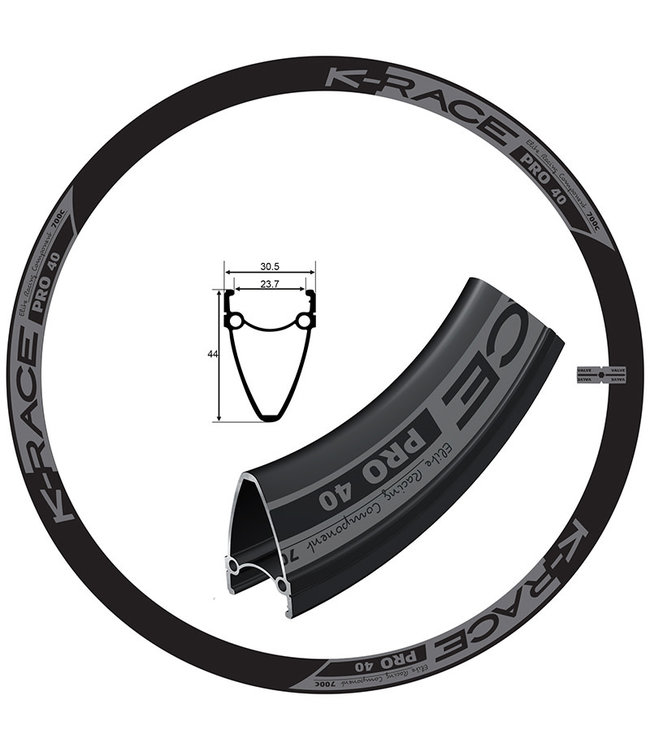 K-RACE K-RCEKR 700C PRO 40 [RIM BRAKE] 700C ROAD RIMS