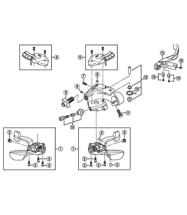 SHIMANO SHIMANO SHIMANO MTB SHIFTER EXPLODED VIEW SHIFTER