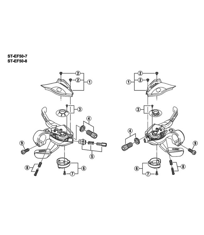 SHIMANO SHIMANO SHIMANO ST-EF50 / ST-EF29 SHIFTE EXPLODED VIEW SHIFTER