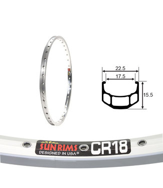 SUN RIMS SUN 700C CR-18 (DOUBLE WALL)  700C HYBRID/CYCLECROSS RIM