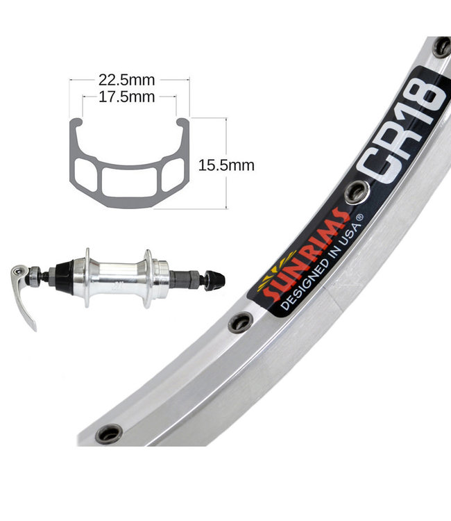 SUN RIMS SUN 27" X 1¼" CR-18 SILVER27X1-1/4 WHEELS