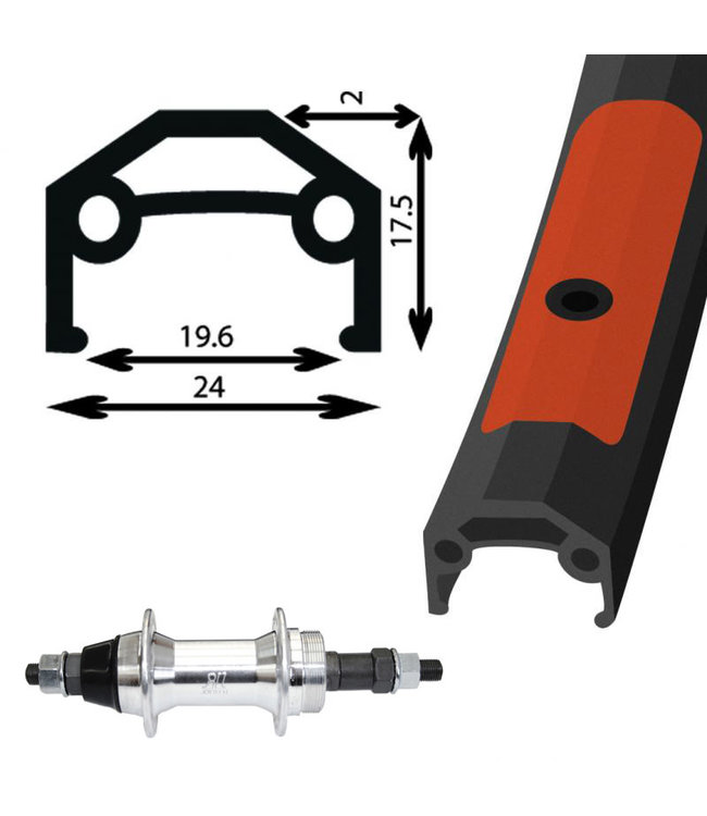DAMCO DAMCO 27" ALLOY BLACK (DOUBLE WALL)27X1-1/4 WHEELS