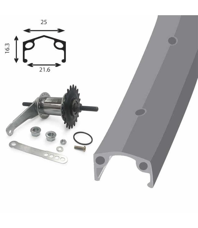 DAMCO DAMCO 16'' ALLOY SILVER (SINGLE WALL)12" TO 18'' ALLOY WHEELS