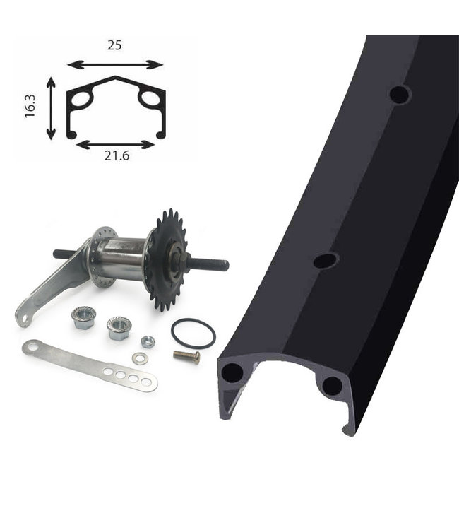 DAMCO DAMCO 16'' ALLOY BLACK (SINGLE WALL)12" TO 18'' ALLOY WHEELS