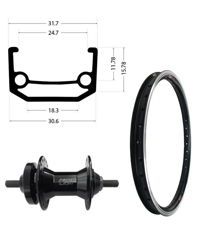 DAMCO DAMCO 20" DAMCO DISC BLACK (BMX)20" DISC WHEELS