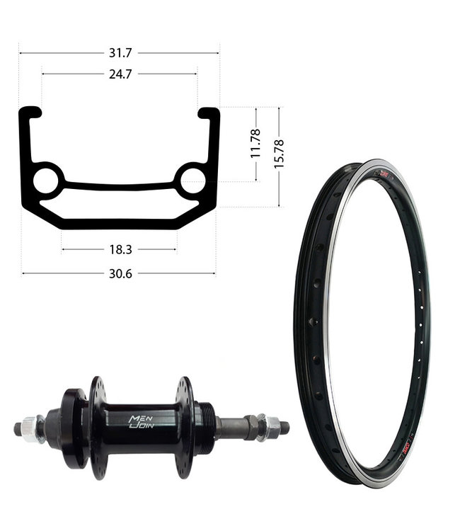 DAMCO DAMCO 20" DAMCO DISC BLACK (BMX)20" DISC WHEELS