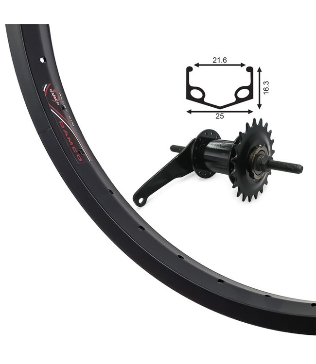 DAMCO DAMCO 20" X 1.75 ALLOY ALL BLACK (SINGLE WALL)20" WHEELS