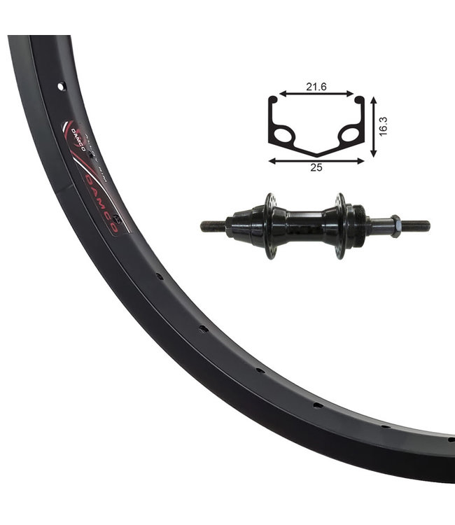 DAMCO DAMCO 20" X 1.75 ALLOY ALL BLACK (SINGLE WALL)20" WHEELS