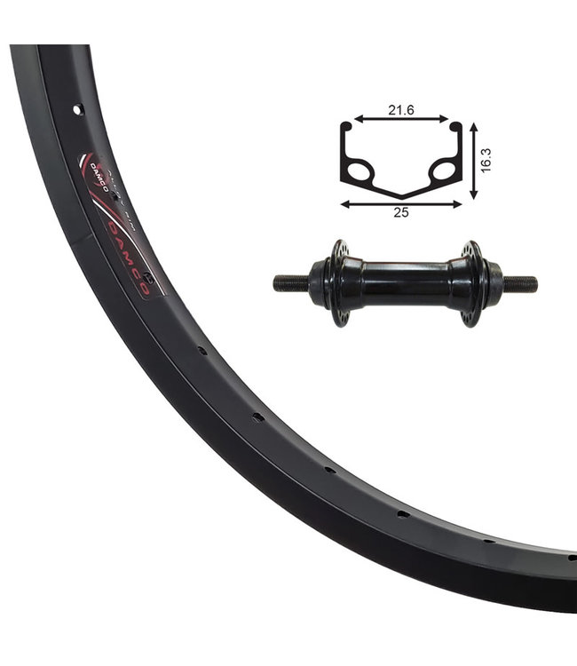 DAMCO DAMCO 20" X 1.75 ALLOY ALL BLACK (SINGLE WALL)20" WHEELS