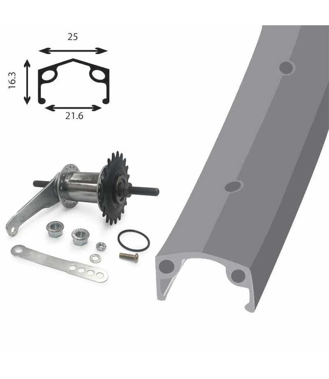 DAMCO DAMCO 20" X 1.75 ALLOY SILVER (SINGLE WALL)20" WHEELS