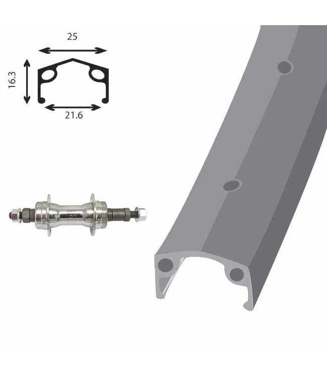 DAMCO DAMCO 20" X 1.75 ALLOY SILVER (SINGLE WALL)20" WHEELS