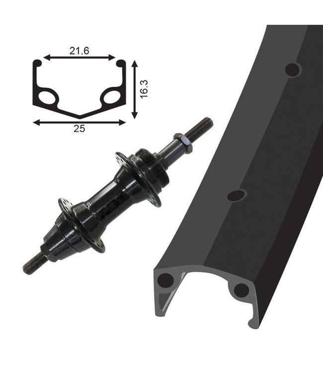 DAMCO DAMCO 24" X 1.75 ALLOY ALL BLACK (SINGLE WALL)24" WHEELS
