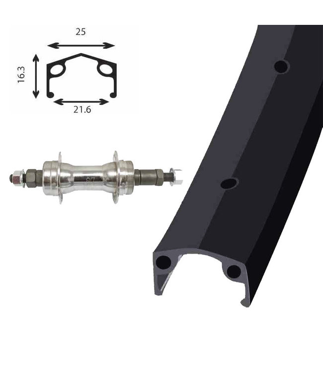 DAMCO DAMCO 24" X 1.75 ALLOY BLACK (SINGLE WALL)24" WHEELS